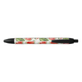 Stylo Noir Cœurs de pastèque rouge vert (Dos)