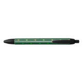 Stylo Noir Coeurs de Polka sur vert de forêt (Dos)