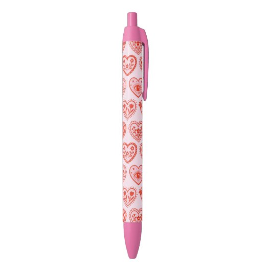 Stylo Noir Cœurs décorés (Bas (Vertical))
