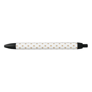 Stylo Noir Coeurs d'or