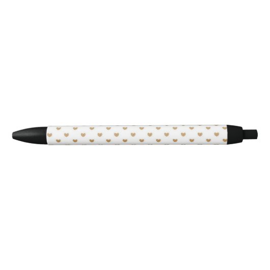 Stylo Noir Coeurs d'or (Devant)