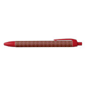 Stylo Noir Coeurs d'or sur marron (Haut)