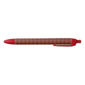 Stylo Noir Coeurs d'or sur marron (Bas)