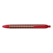 Stylo Noir Coeurs d'or sur marron (Dos)