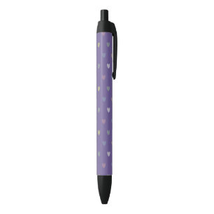 Stylo Noir Coeurs minuscules polka sur violet violet Ultra vi