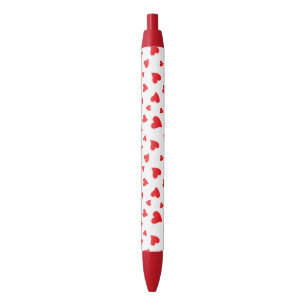 Stylo Noir Coeurs rouges