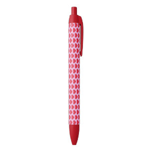 Stylo Noir ❤️ Coeurs rouges mignons rose