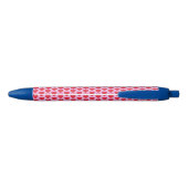 Stylo Noir ❤️ Coeurs rouges mignons rose et bleu (Dos)