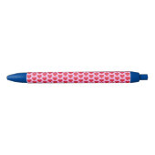 Stylo Noir ❤️ Coeurs rouges mignons rose et bleu (Devant)