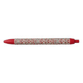Stylo Noir Cœurs Sucrés Rouges  (Devant)