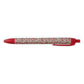 Stylo Noir Cœurs Sucrés Rouges  (Bas)