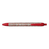 Stylo Noir Cœurs Sucrés Rouges  (Dos)