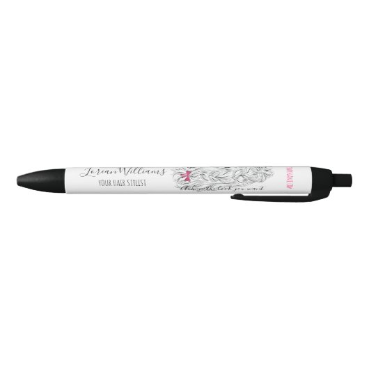 Stylo Noir Coiffure moderne Noir Blanc Vave Cheveux Rose Bow (Bas)