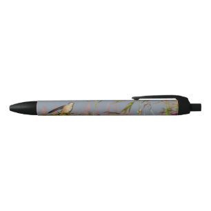 Stylo Noir Colibri dans les herbes Ciel bleu Nom personnalisé