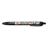 Stylo Noir Collage de 4 photos avec initiale de monogramme - (Bas)