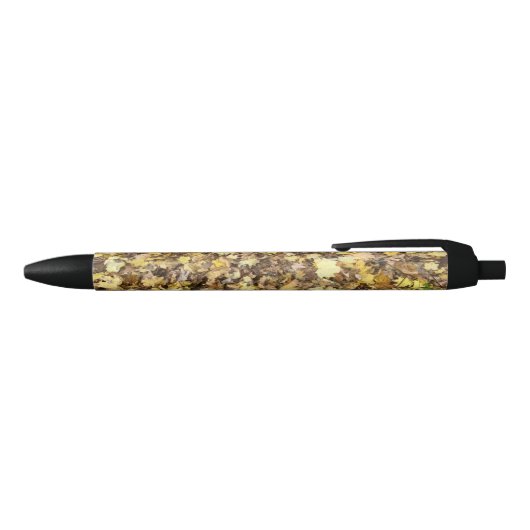 Stylo Noir Collection Feuilles jaunes d'automne (Haut)