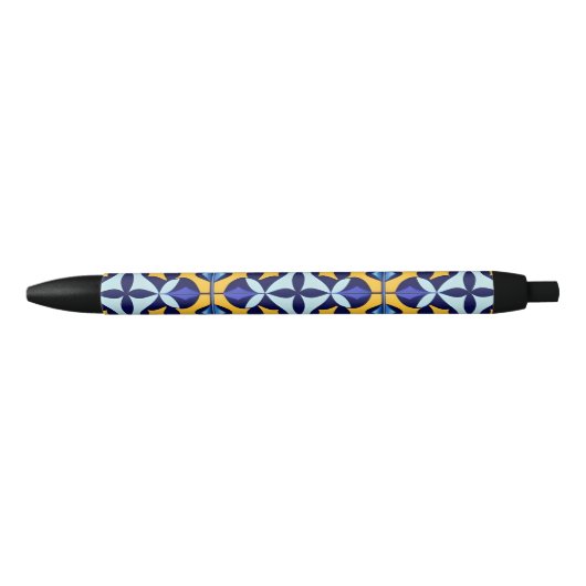 Stylo Noir Conception Abstraite Géométrique Colorée (Devant)