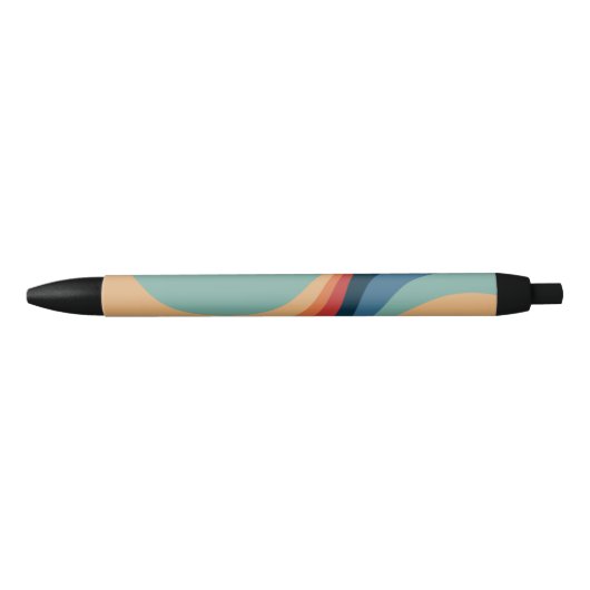 Stylo Noir Conception de cercles rétro colorés (Devant)