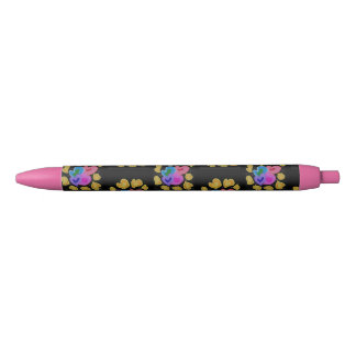 Stylo Noir Conception de coeurs colorés