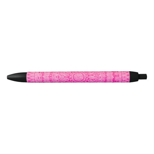 Stylo Noir Conception de mandala dessinée à la main multicolo (Devant)