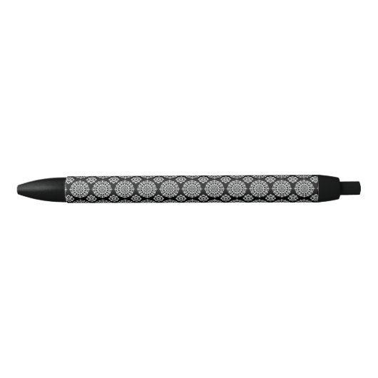 Stylo Noir Conception de mandala noir et blanc (Devant)