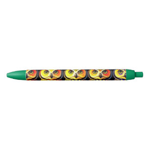 Stylo Noir Conception de motif de hibou vif