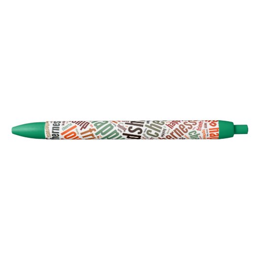Stylo Noir Conception de mots positifs (Devant)