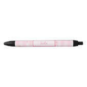 Stylo Noir Conception de nom de script à nœud cerise en vichy (Devant)