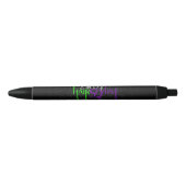 Stylo Noir Conception De Texte Vert Et Violet (Devant)