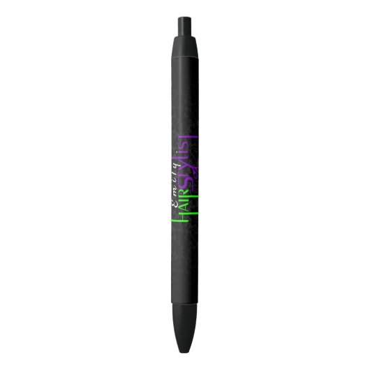 Stylo Noir Conception De Texte Vert Et Violet (devant Vertical)