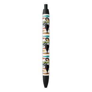 Stylo Noir Conception du chat noir du milieu du siècle