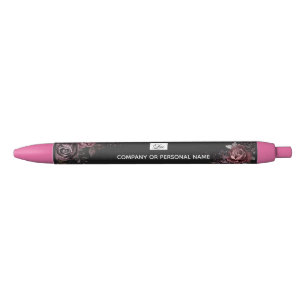 Stylo Noir Conception florale de rose noire romantique sombre