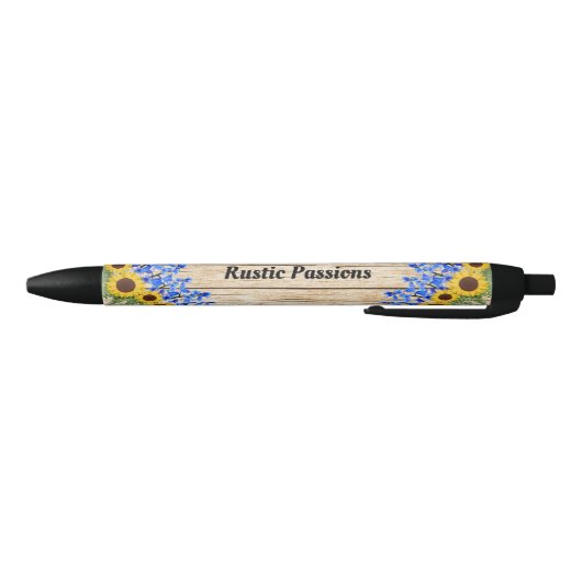 Stylo Noir Conception florale de tournesol rustique (Bas)
