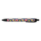 Stylo Noir Conception multicolore de tournesols (Bas)