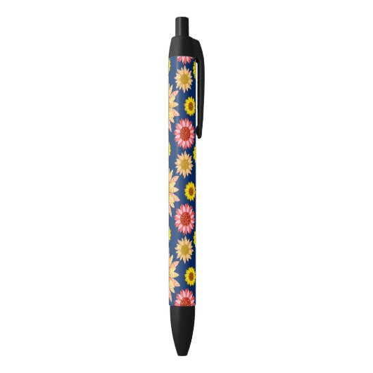 Stylo Noir Conception multicolore de tournesols (Bas (Vertical))