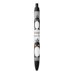 Stylo Noir Conception personnalisée de pingouin