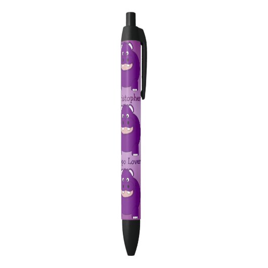 Stylo Noir Conception personnalisée d'hippopotame (Bas (Vertical))