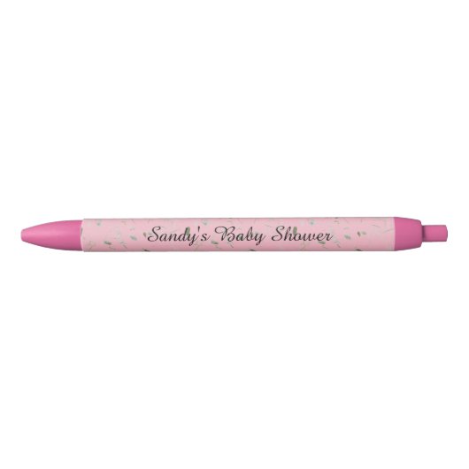 Stylo Noir Conception rose personnalisée (Devant)