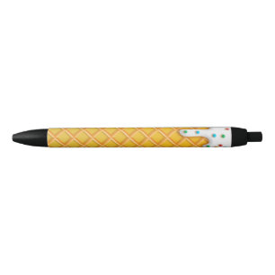Stylo Noir Cône de gaufre à la crème glacée avec arroses