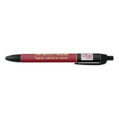 Stylo Noir Conférence Rouge Foncé avec Texte Doré Faux Entrep (Bas)