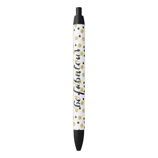 Stylo Noir Confettis noirs d'or fabuleux (devant Vertical)