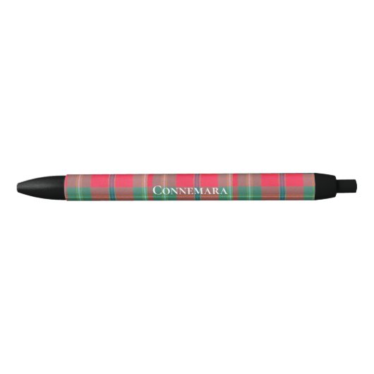 Stylo Noir Connemara Tartan personnalisable (Devant)