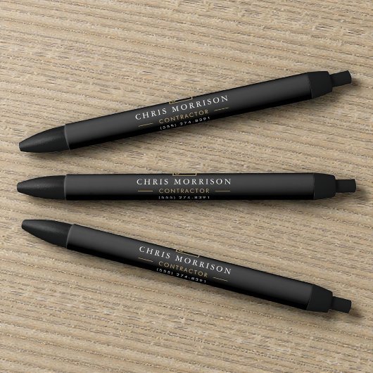 Stylo Noir Construction Company Black Gold Pen