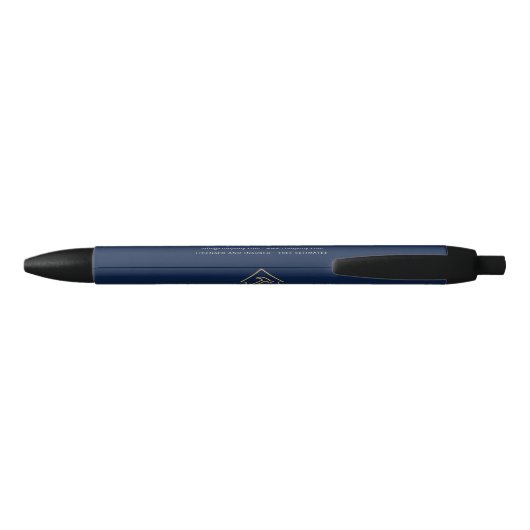 Stylo Noir Construction de bâtiments Navy Blue Gold (Dos)