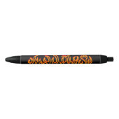 Stylo Noir Contour de flammes de feu (Devant)