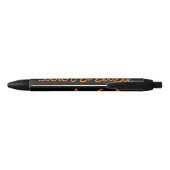 Stylo Noir Contour de flammes de feu (Dos)