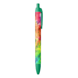 Stylo Noir Cool Abstrait chaud Rainbow Batik Tie Dye Motif