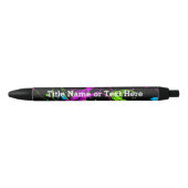 Stylo Noir Cool Abstrait Retro Peinture Arc-en-ciel Splatter  (Devant)