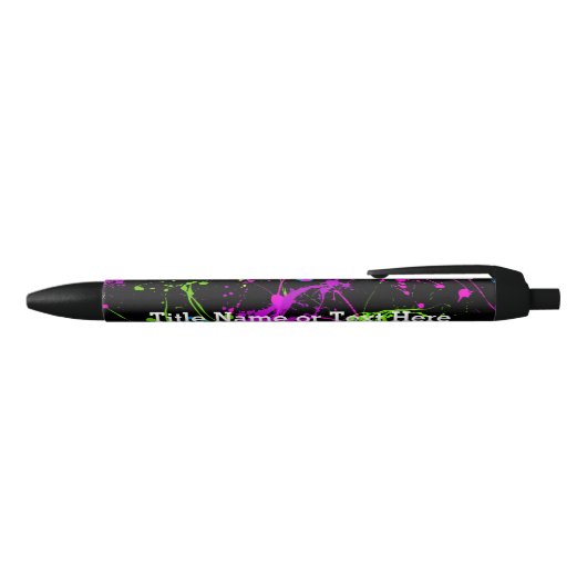 Stylo Noir Cool Abstrait Retro Peinture Arc-en-ciel Splatter  (Haut)