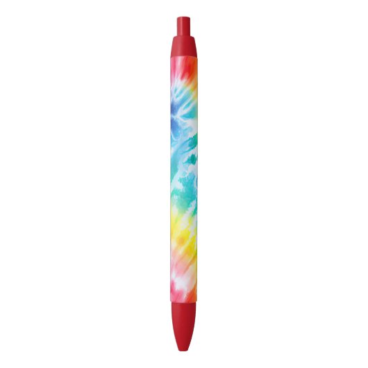 Stylo Noir Cool Aqua Rouge Bleu Jaune Orange Tie Dye (devant Vertical)
